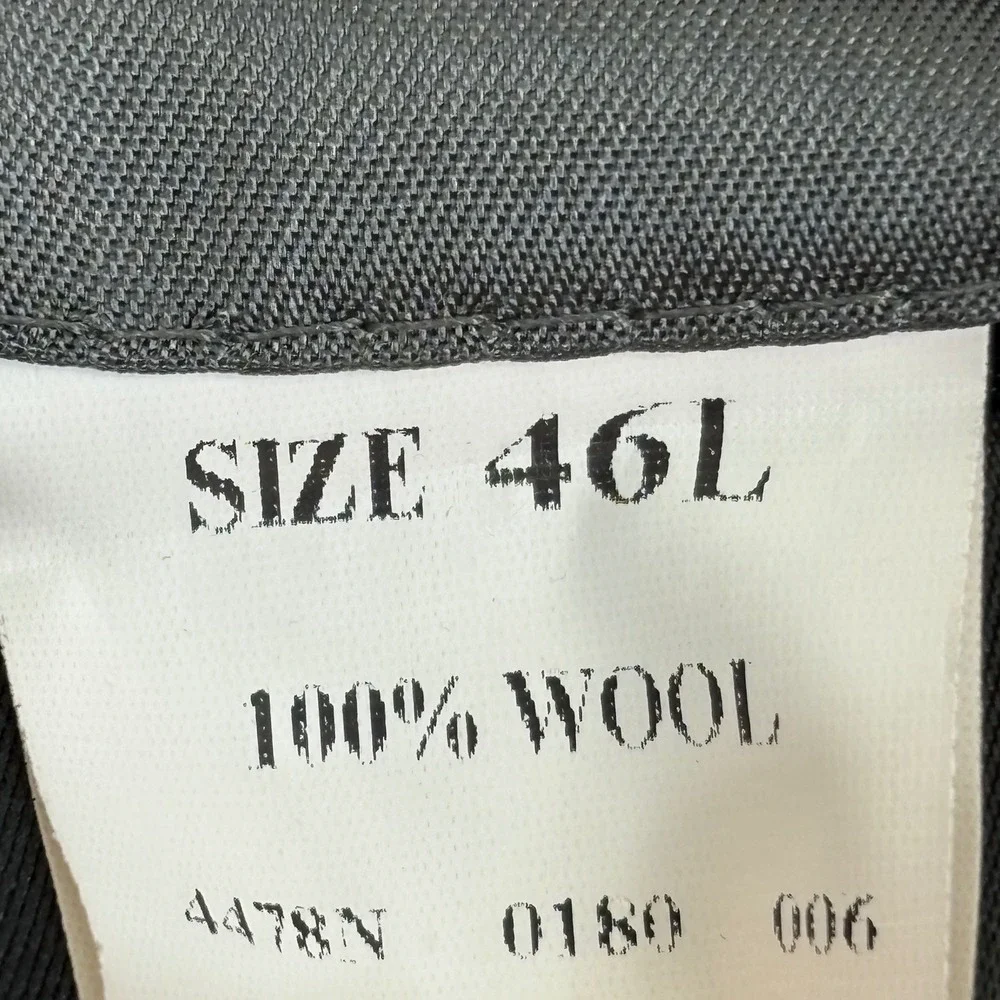 Jos A Bank‎ Mens Gray Pinstripe 100% Wool Three Button Blazer Size 46L